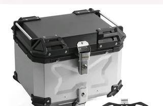 New Aluminium Motorcycle Topbox 45L- Quick release. With mounting plate and all fittings
