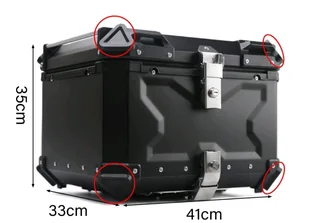 New Aluminium Motorcycle Topbox 45L- Quick release. With mounting plate and all fittings