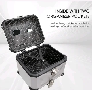 New Aluminium Motorcycle Topbox 45L- Quick release.With mounting plate and all fittings