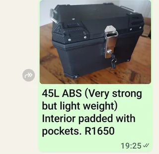 Motorcycle Topboxes- Various models and sizes- best prices in SA-From R850 to R3950