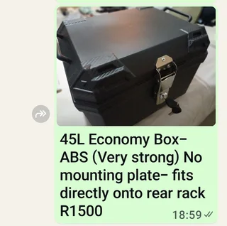 Motorcycle Topboxes- Various models and sizes- best prices in SA-From R850 to R3950