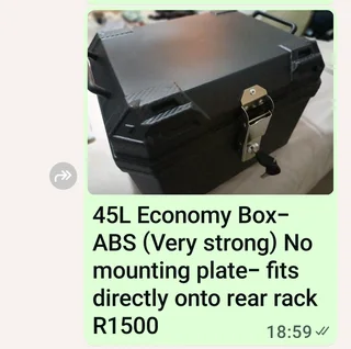 Motorcycle Topboxes- Various models and sizes- best prices in SA- From R850 to R3950