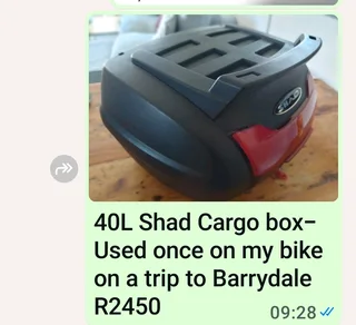 Motorcycle Topboxes- Various models and sizes- best prices in SA- From R850 to R3950