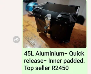 Motorcycle Topboxes- Various models and sizes- best prices in SA From R850 to R4500 Various models