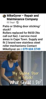 Only R395 (Was R650) to repair your sticky/ stuck patio door (Blouberg surrounds)
