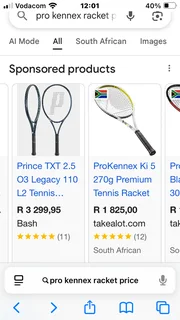 Tennis rackets/racquets/bats