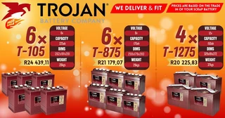 Trojan T105, T875, T1275 Golf Cart Batteries