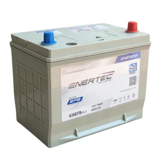 Enertec Silver 639EFB 12v, 70Ah, 800CCA, RHP Stop/Start Car Battery