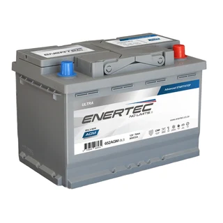 Enertec Silver 652 AGM, Start/Stop 12v, 70Ah, 800CCA, RHP Car Battery