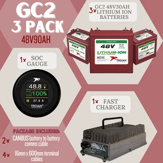 Trojan Li-Ion 48v 90Ah 3 pack Golf Cart Conversion Kit