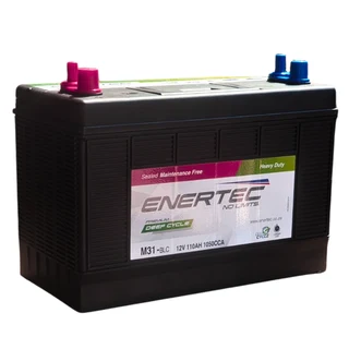 Enertec M31MF Blue, 12v, 110Ah, 1050CCA, Deep Cycle Leisure Battery