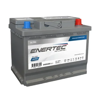 Enertec Silver 646 AGM Start/Stop 12v, 60Ah, 800CCA, RHP Car Battery