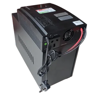 720w/1200va Crystal Hybrid mod sine inverter on a plastic box with 1 x 105Ah High Cycle Battery