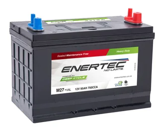 Enertec Blue M27MF, 12v, 95Ah, 750CCA, Deep Cycle Leisure Battery