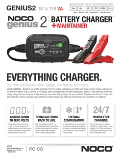 NOCO GENIUS2 6V/12V 2-Amp Smart Battery Charger