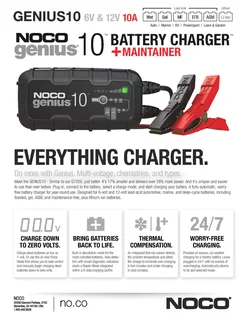 Noco GENIUS10 6V/12V 10-Amp Smart Battery Charger