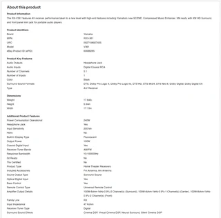 Yamaha RX V361 Amplifier and Speakers