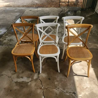 Crossback chairs. All 6 for R4400. Neat and steady