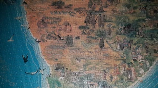 Framed jigsaw picture of southern african culture fauna and nature  in very good condition