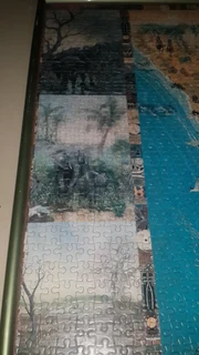 Framed jigsaw picture of southern african culture fauna and nature  in very good condition