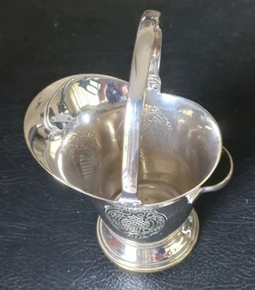 Vintage Silver Plated Sugar Bowl - Scuttle/Bucket style - Yeoman Plated