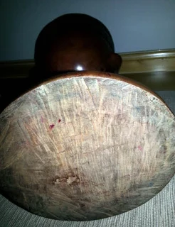 Beautiful African Tribal Art - Large Hand Carved Wooden Ceremonial Urn/Vessel/Cup with Lid