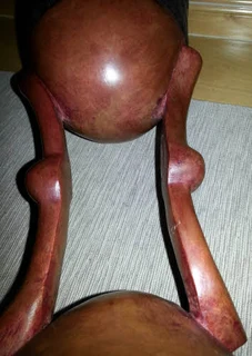 Beautiful African Tribal Art - Large Hand Carved Wooden Ceremonial Urn/Vessel/Cup with Lid