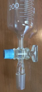 Lab Glassware - Pyrex Dropping Funnel PTFE Stopcock with Stopper 250ml