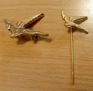 Vintage Flying Springbok SAA/Suid Afrikaanse Lugdiens Badge/brooch and Hat/Tie Pin