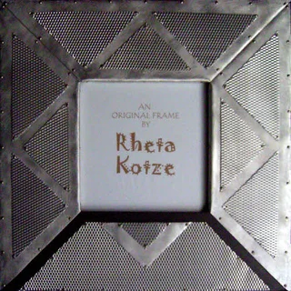 Unique, Handcrafted, Aluminium and Mesh Triangle Panel Picture Frame by local artist