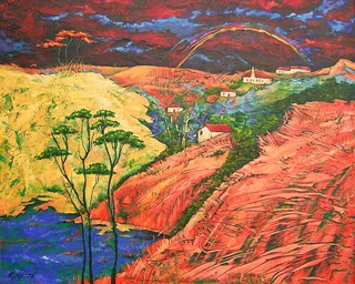 Original Vibrant Landscape Painting by SA Artist