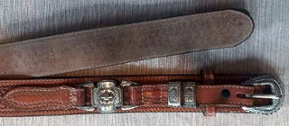 Vintage 90s Nocona Men’s/Unisex Western Style Genuine Tan Leather Basket Weave Belt (Size 36/90)