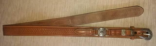 Vintage 90s Nocona Men’s/Unisex Western Style Genuine Tan Leather Basket Weave Belt (Size 36/90)
