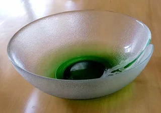 Collector&#39;s 1980s Hand Blown Crystalex Bohemia Art Glass Bowl Designed by Jiri Suhajek