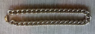 Vintage 1970/80s Chunky Curb Chain Choker Necklace in Gold toned metal