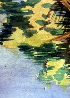 Vtg WWII 40s Watercolour Landscape Painting by Italian Internee Internment Camp S Rhodesia