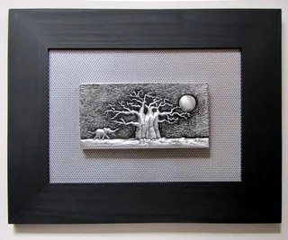 Original Baobab Tree/elephant hand Beaten Aluminium wall Sculpture (not Pewter) by Local Artist