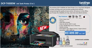 Brother DCP-T430 DW Ink Tank Printer 3 in 1
