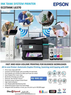 Epson Ecotank L6370 All in One Printer