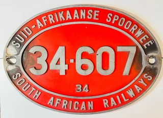 Locomotive Builders Plate 34-607 34 Cast Aluminium Plate