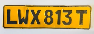 Old Vintage South African Number Plate Lwx 813 T