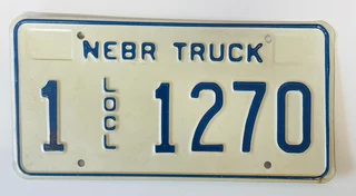 Old Vintage American Nebr Truck Metal Number Plate