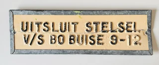 Old Vintage South African Warning Metal Plate