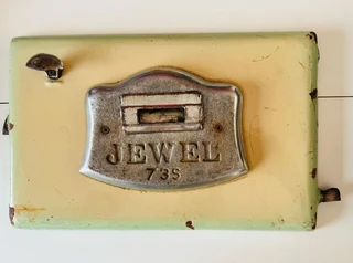 Vintage Coal Stove Cast Iron Door Defy Jewel 73s