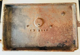 VINTAGE COAL STOVE CAST IRON DOOR DEFY JEWEL 73S