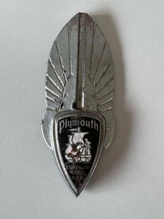1937 Plymouth Hood Badge