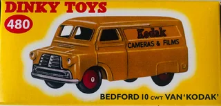 Dinky Cars-bedford 10 Cwt Kodak Van-die Cast Model-model Number: 480-scale: 1:43