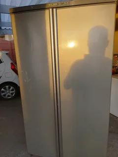 Defy side by side silver fridge freezer