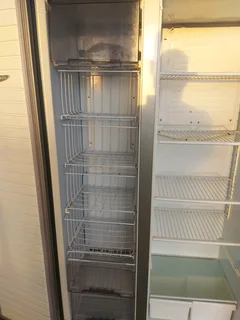 Defy side by side silver fridge freezer