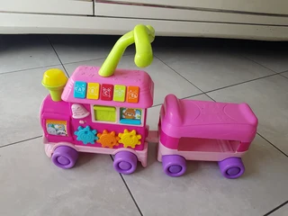 Ride on learning train pink